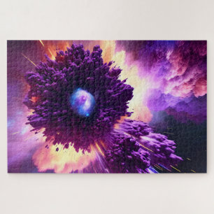 Quebra-cabeça Nuvens nebulosas roxas interestelares no sistema s