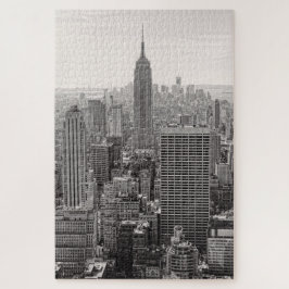 Quebra-cabeça NY City Skyline Empire State Building, WTC BW