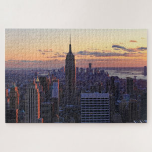 Quebra-cabeça NYC Skyline imediatamente antes do pôr do sol