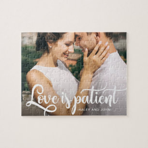 Quebra-cabeça O amor é a tipografia do paciente com Casais Foto