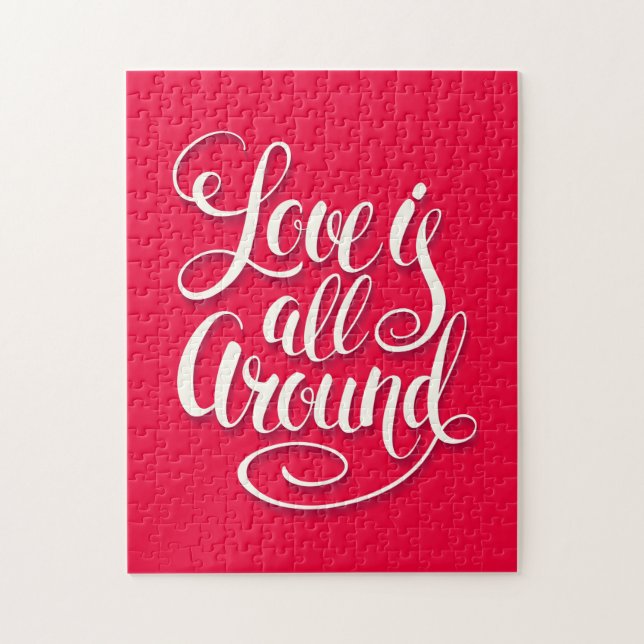 Quebra-cabeça O Amor Está Tudo Em Torno Da Letra Rosa (Vertical)