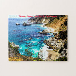 Quebra-cabeça O Big Sur Califórnia. Saudações de Natal
