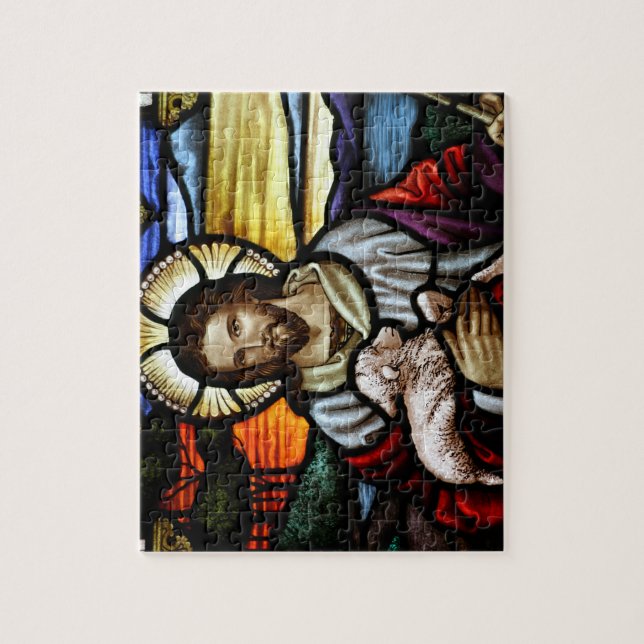 Quebra-cabeça O Bom Pastor; Jesus em vitral (Vertical)