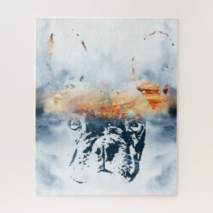 Quebra-cabeça O buldogue francês e a paisagem combinam design ab