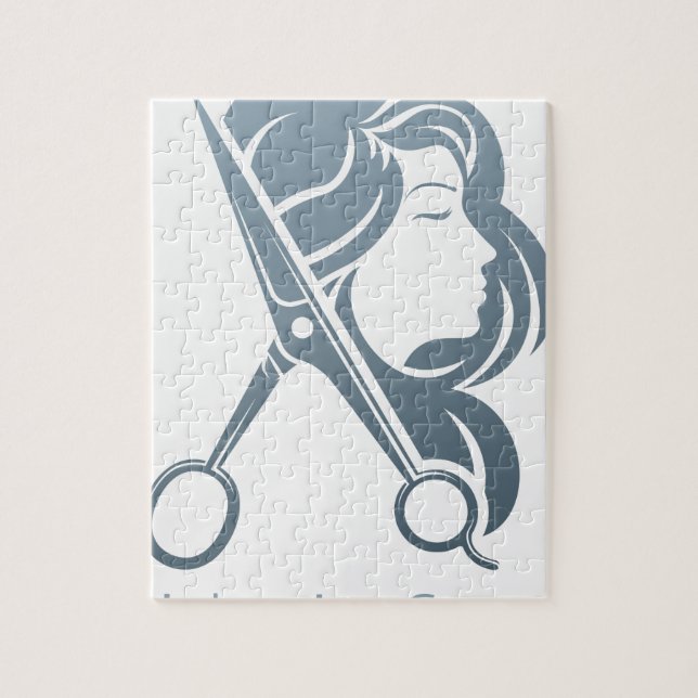 Quebra-cabeça O cabeleireiro do cabeleireiro Scissors o conceito (Vertical)