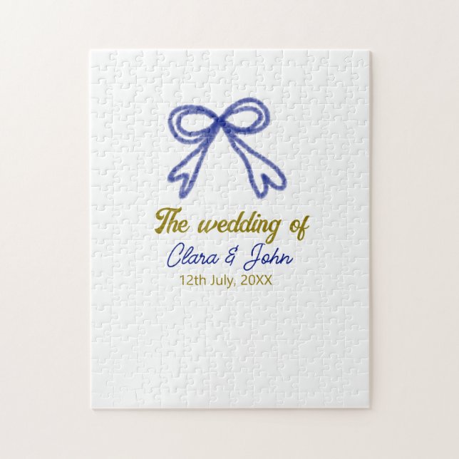 Quebra-cabeça O casamento do casal marinho azul de ouro (Vertical)