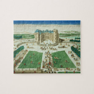 Quebra-cabeça O castelo Rambouillet, gravado por Antoine Aveli