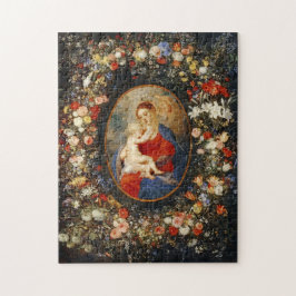 Quebra-cabeça O católico Madonna em Flower Garland Rubens