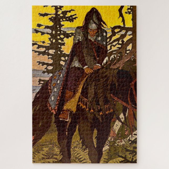 Quebra-cabeça “O Cavaleiro Negro” por Ivan Bilibin (Vertical)