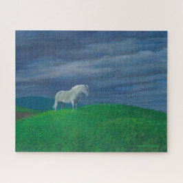 Quebra-cabeça O cavalo branco espera durante a tempestade -