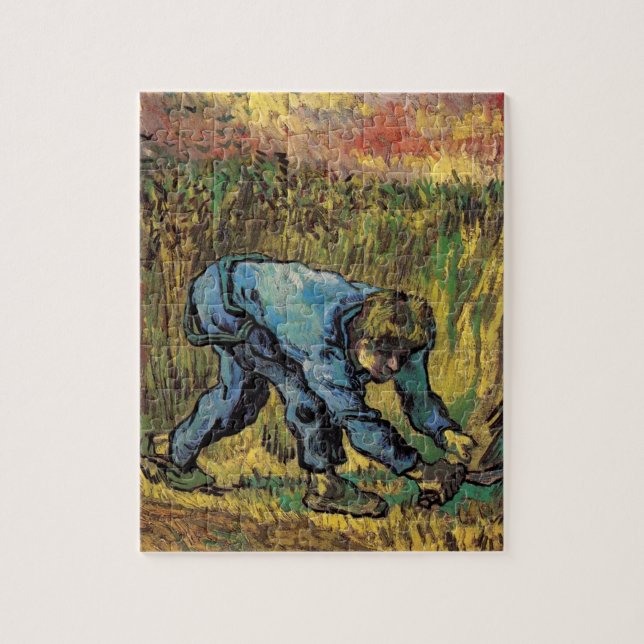 Quebra-cabeça O Ceifeiro com Foice por Vincent van Gogh (Vertical)