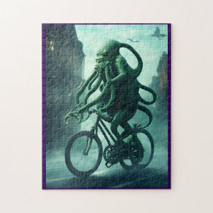 Quebra-cabeça O ciclista Eldritch: Cthulhu anda de bicicleta