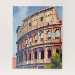 Quebra-cabeça O Coliseu Roma Aquarela Viagem 