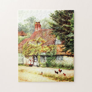 Quebra-cabeça O Compro de Peixes Haslemere por Helen Allingham