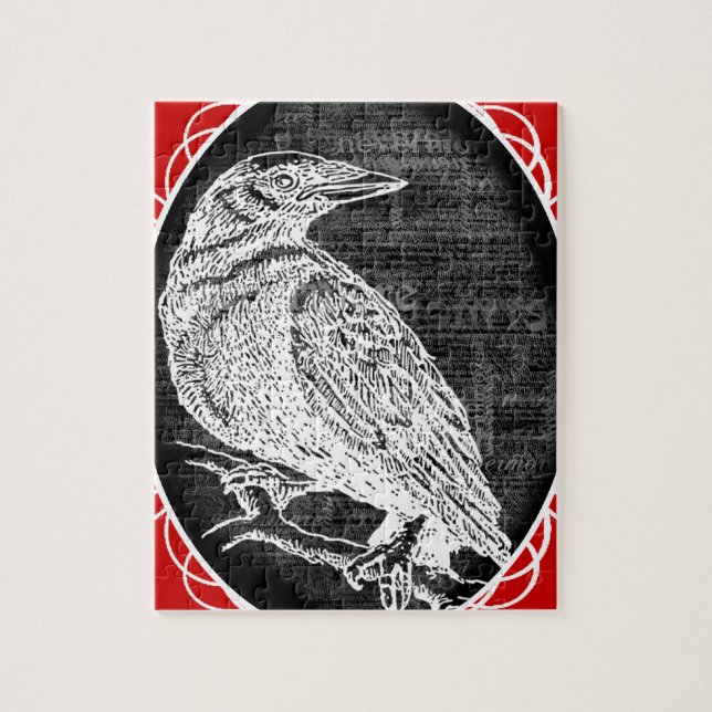 Quebra-cabeça "O corvo" inspirou o design gráfico (Vertical)