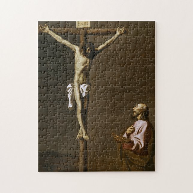 Quebra-cabeça O Cristo Crucificado com um Pintor (Vertical)