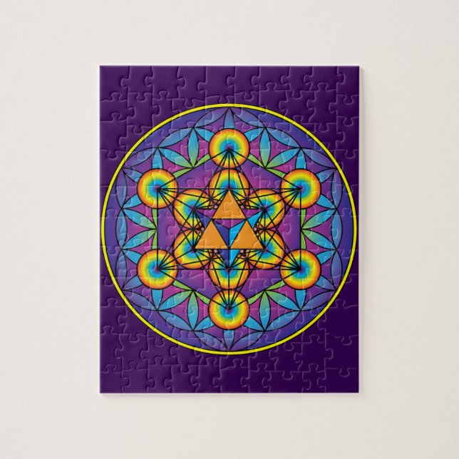 Quebra-cabeça O cubo Merkaba de Metatron na flor da vida (Vertical)