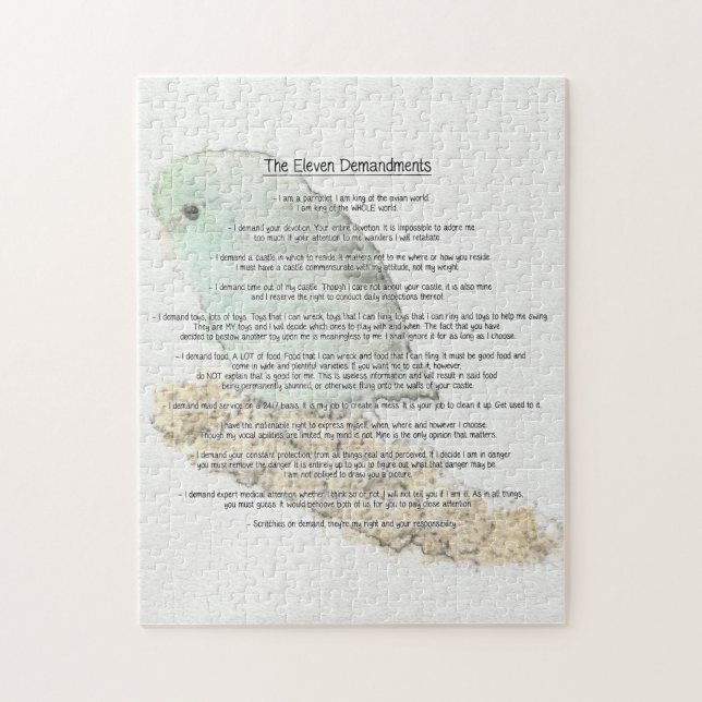 Quebra-cabeça O Demandments de Parrotlets onze (Vertical)