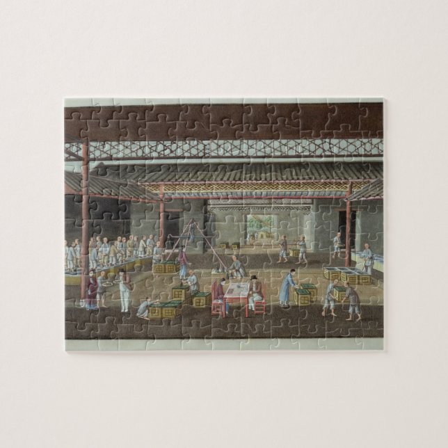 Quebra-cabeça O depósito do chá (gouache na seda) (Horizontal)