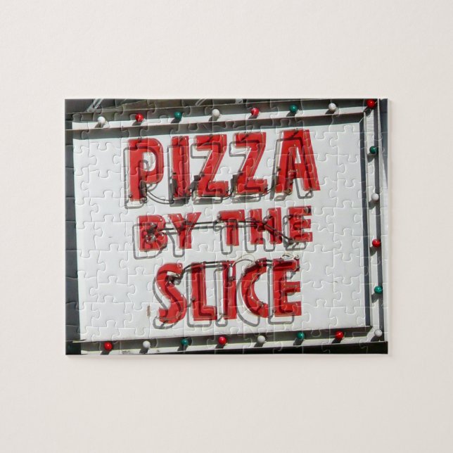 Quebra-cabeça O divertimento e a pizza difícil assinam dentro a (Horizontal)