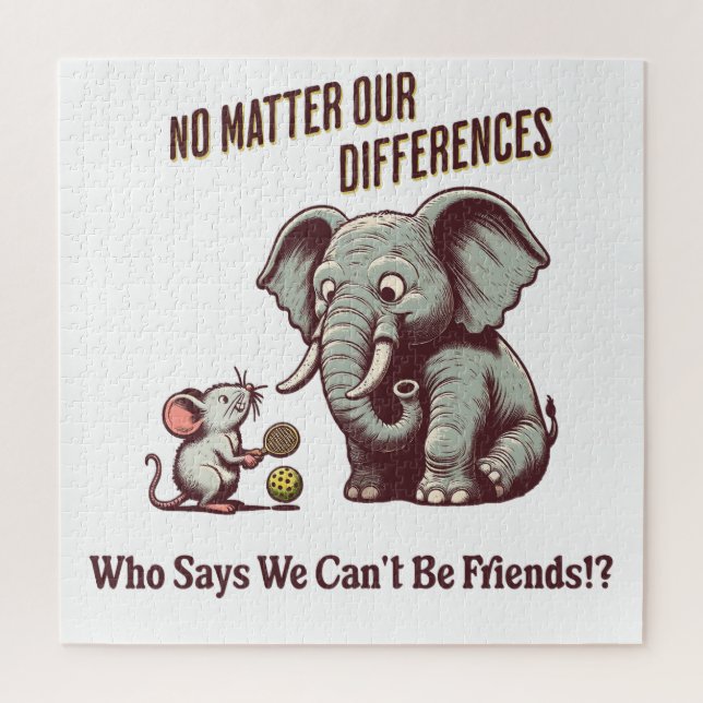 Quebra-cabeça O Elefante e o Rato Amigáveis (Vertical)