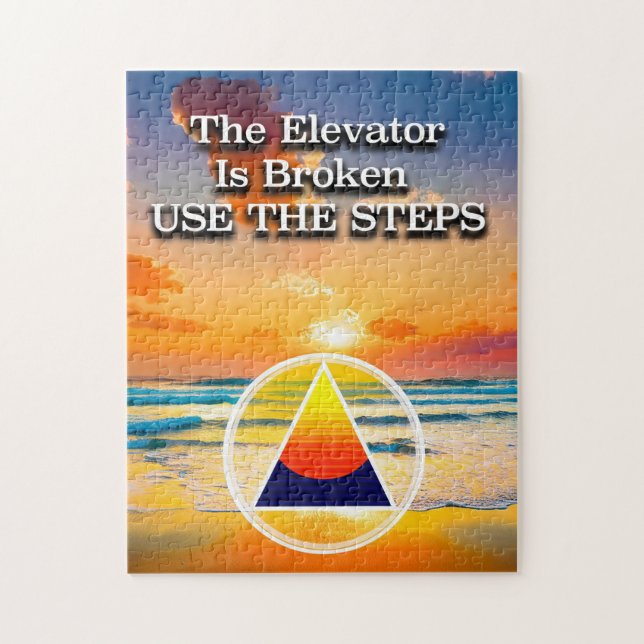Quebra-cabeça O Elevador É Um Slogan De Recuperação Quebrado (Vertical)