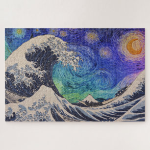 Quebra-cabeça O Excelente Wave Starry Night