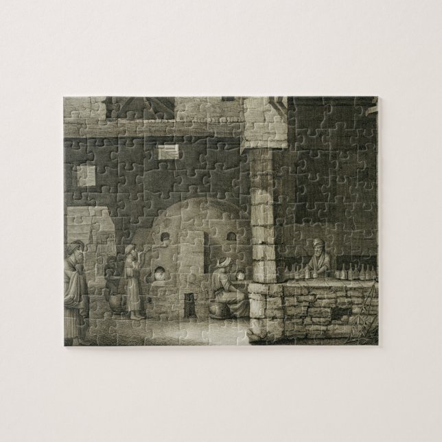 Quebra-cabeça O fabricante da garrafa de vidro, das artes do (Horizontal)