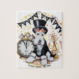 Quebra-cabeça O feliz ano novo do Fox Terrier