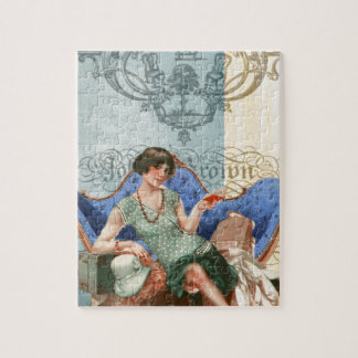 Quebra-cabeça O Flapper com malas de viagem, os anos 20 viaja,