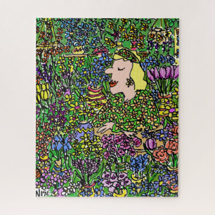 Quebra-cabeça O Florista Camuflado. Ilustração em um