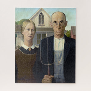 Quebra-cabeça O Gótico Americano de Grant Wood