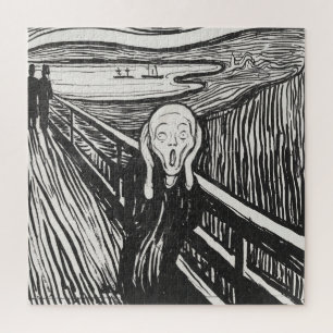 Quebra-cabeça O Gritar de Edvard Munch Black and White