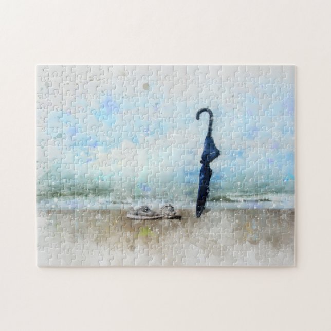 Quebra-cabeça O guarda-chuva na praia - (Horizontal)