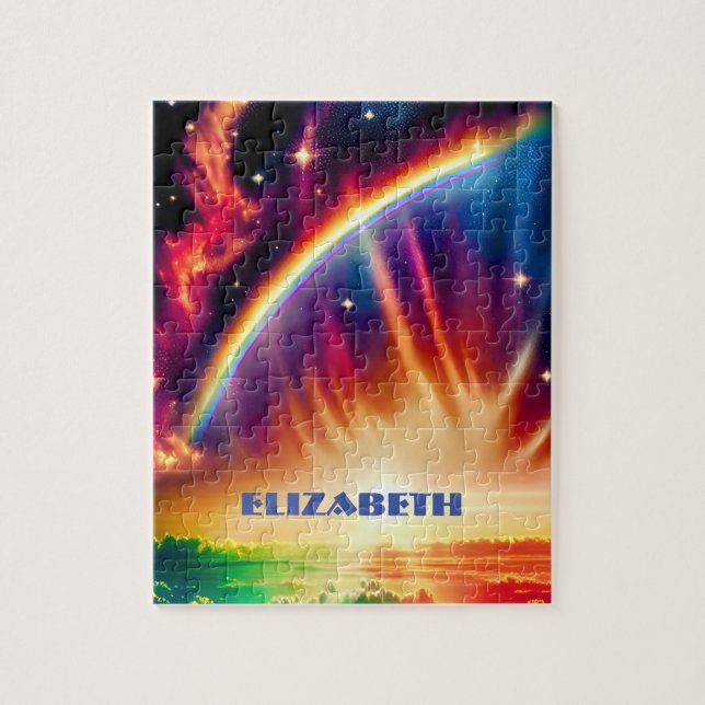 Quebra-cabeça O Indigo Cosmos Solta Luzes Vibrantes Do Arco-Íris (Vertical)