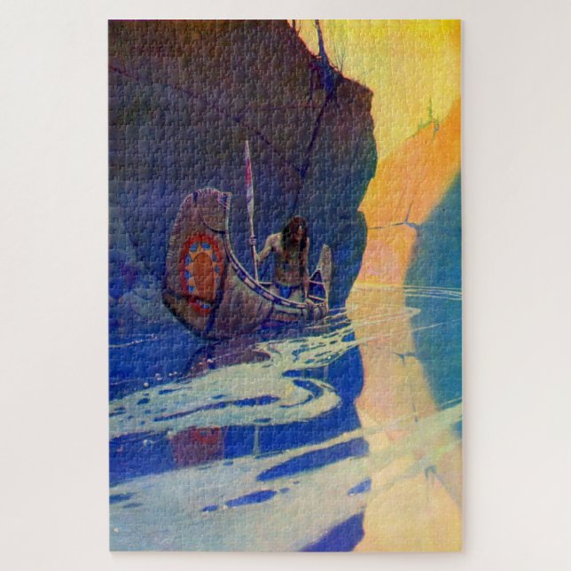 Quebra-cabeça O Índio em sua Solidão NC Wyeth 1907  (Vertical)