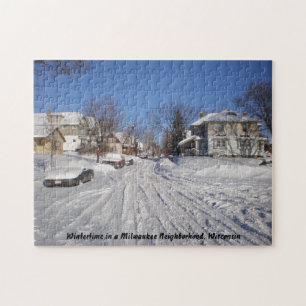 Quebra-cabeça O inverno em um bairro de Milwaukee em Wisconsin