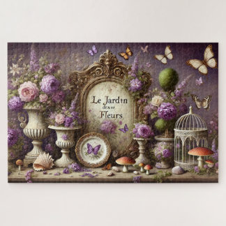 Quebra-cabeça O Jardim das Flores Borboleta Floral Vintage