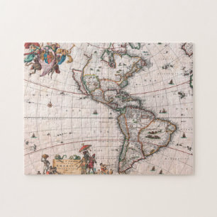 Quebra-cabeça O mapa de Visscher do Novo Mundo