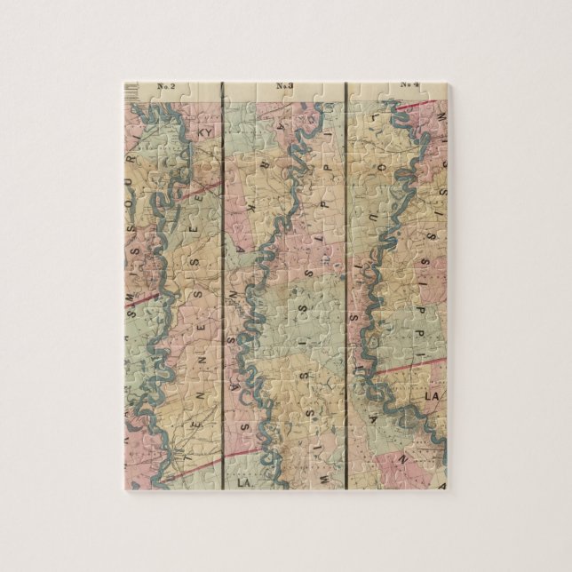 Quebra-cabeça O mapa do Lloyd do Rio Lower Mississippi (Vertical)