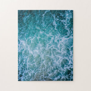 Quebra-cabeça O mar azul na praia de verão ondas desafiadoras