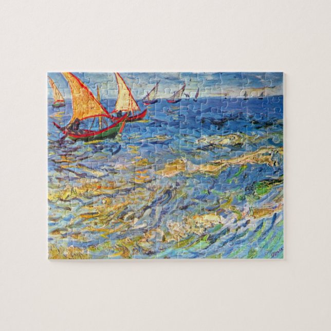 Quebra-cabeça O mar em Saintes-Maries por Van Gogh (Horizontal)