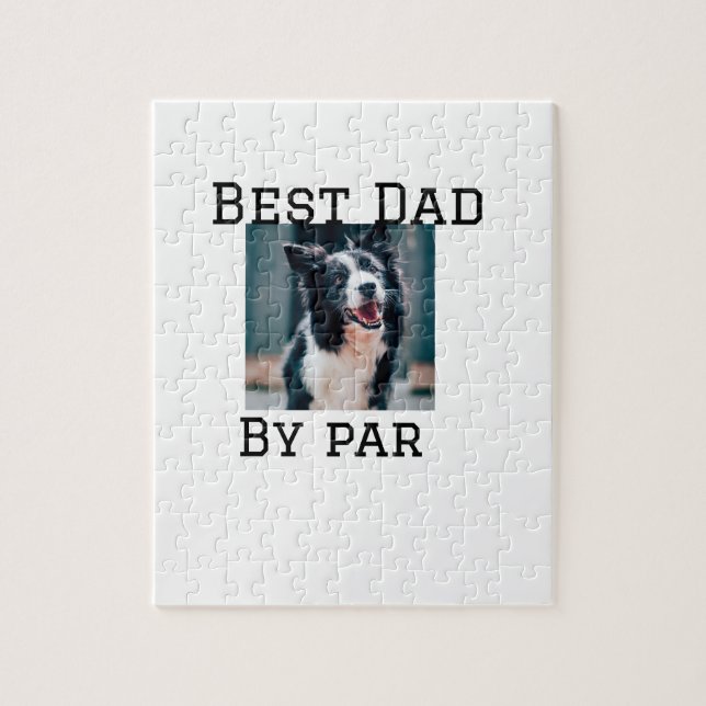 Quebra-cabeça O melhor pai por par dog pet, é simples. (Vertical)