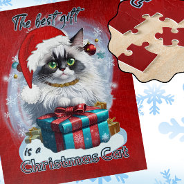 Quebra-cabeça O melhor presente é um gato de Natal