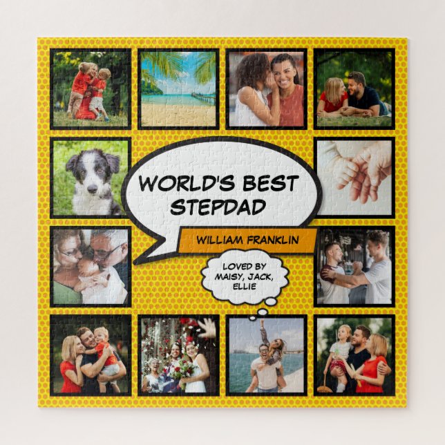 Quebra-cabeça O Melhor Stepdad Stepdad Stepdad 12 Photo Comic Fu (Vertical)