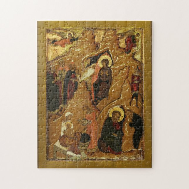 Quebra-cabeça O Nascimento de Cristo de um Ícone de Nível de Fes (Vertical)