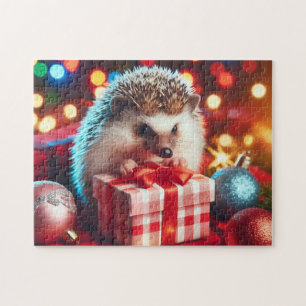 Quebra-cabeça O Natal doouriço-cacheiro iluminado