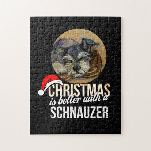 Quebra-cabeça O Natal É Melhor Com Um Schnauzer (Vertical)