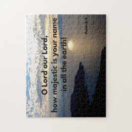 Quebra-cabeça O nome de Deus é majestoso Salmo 8 Bíblia Verso