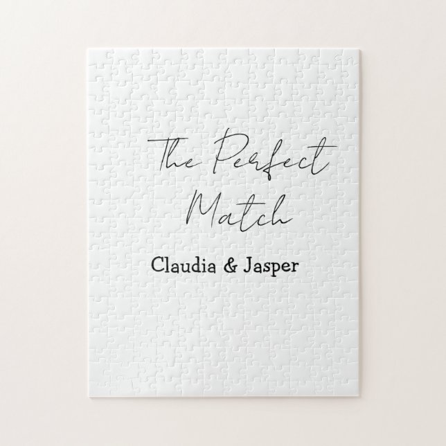 Quebra-cabeça O nome do casal perfeito simples casamento (Vertical)